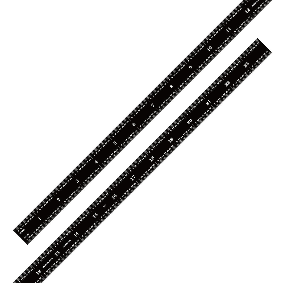 PEC Tools Stainless Steel Ruler Set (6"+12"), High-Contrast Machinist Ruler with Markings 1/32", 1/64", 1/50" and 1/100", Made in USA