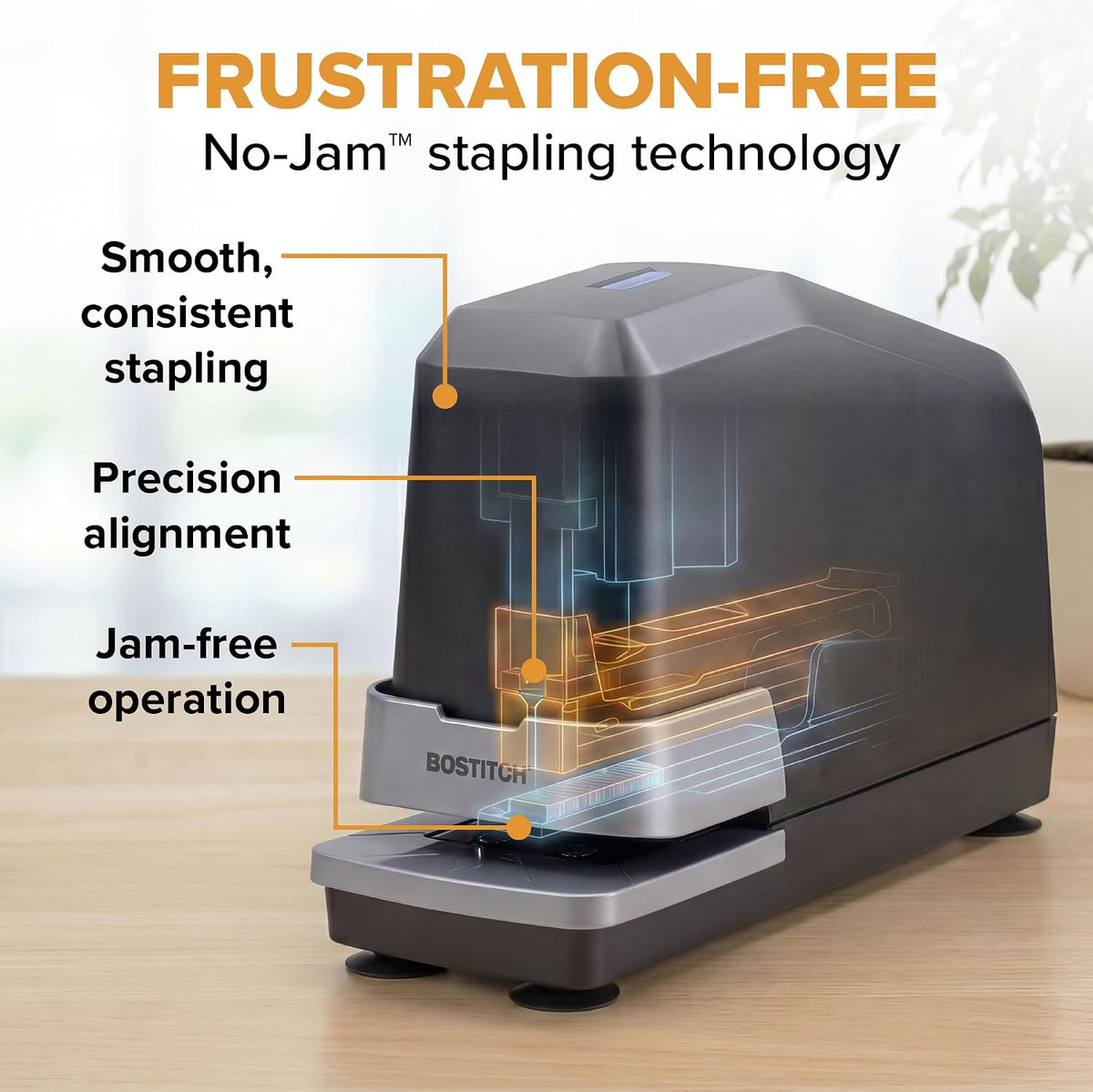 Bostitch Office Impulse Heavy Duty Electric Stapler Value Pack, 45 Sheet Capacity, Includes 5,000 Staples, No-Jam, Faster Stapling, Silver