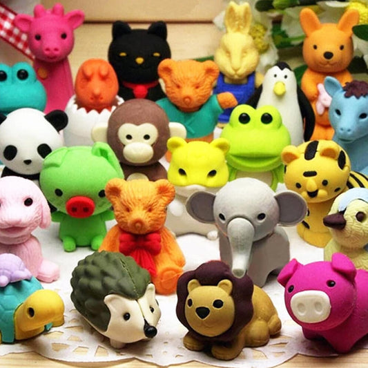 URSKYTOUS 60Pcs Animal Erasers Desk Pets for Kids,Classroom Prizes