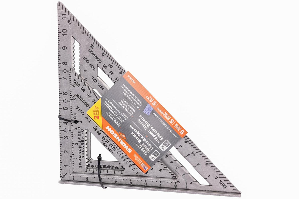 SWANSON Tool Co., Inc SW1201K Value Pack 7 inch Speed Square and Big 12 Speed Square (without layout bar) ships with Blue Book