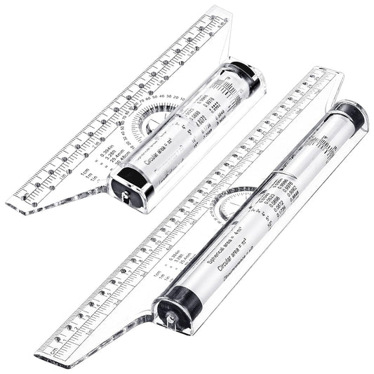Frienda 2 Pieces Plastic Rolling Ruler Parallel Drafting,6 Inch, 12 Inch