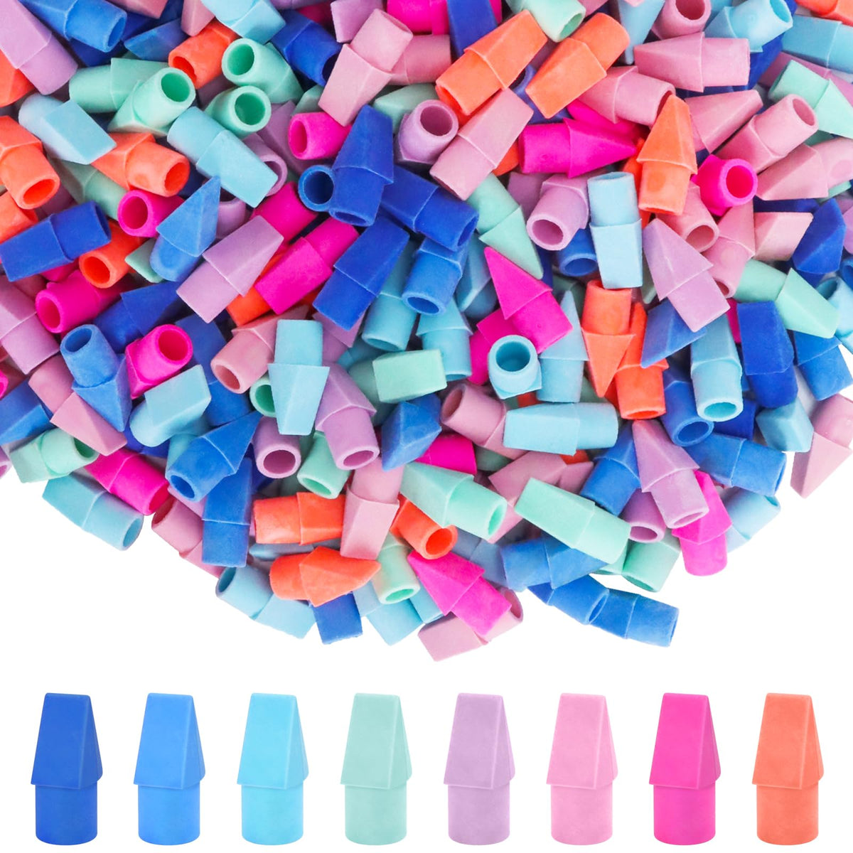 PRALB- 400 Pack Pencil Top Erasers, Latex-Free, Caps for Pencils