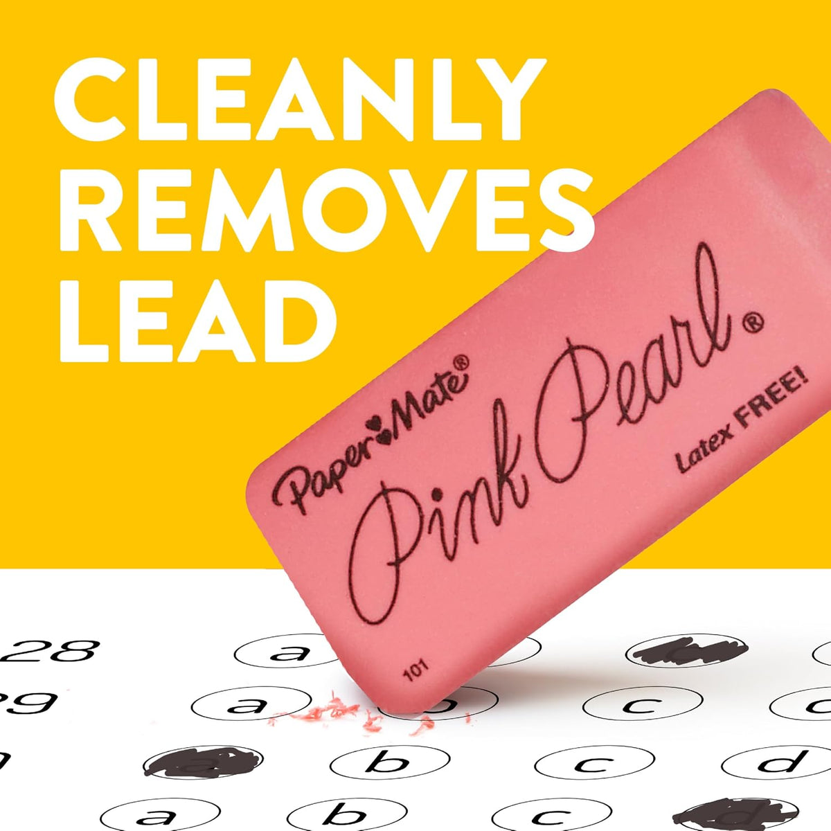 Paper Mate Pink Pearl Erasers, Medium, 24 Count - Back to School, Classroom, Teacher Supplies