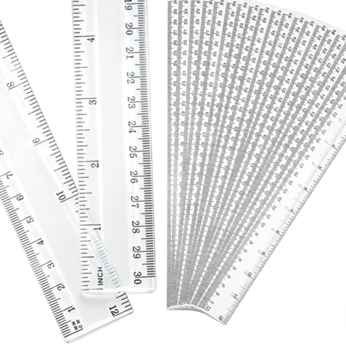 Eboot 50 Pack 12 in Clear Plastic Rulers Bulk for Classroom, School, Colorful