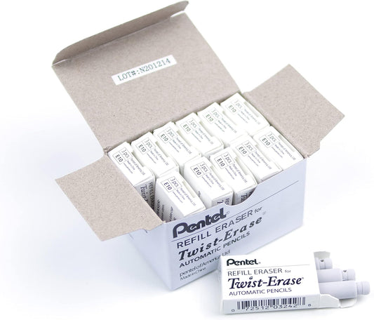 Pentel Refill Erasers Twist-Erase Series Pencils - Pack of 36 (E10)