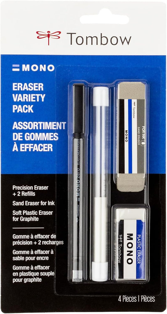 Tombow 57319 Mono Eraser Variety Pack, 4-Pack