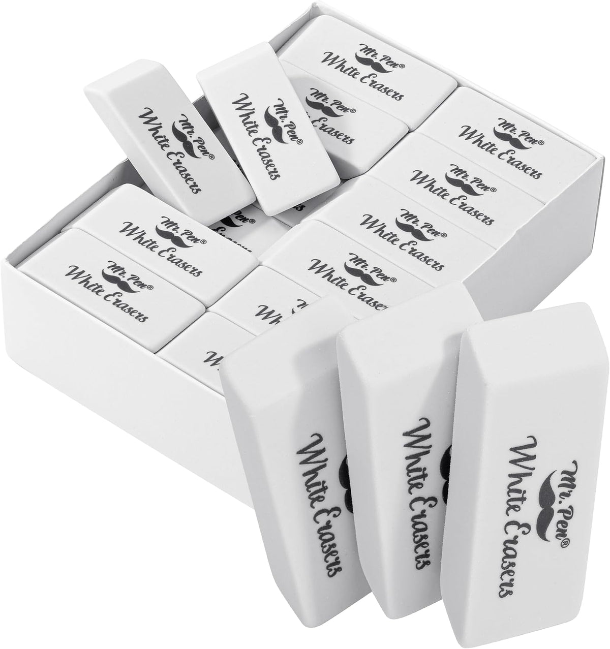 Mr. Pen- White Pencil Erasers Bulk, 36 Pack