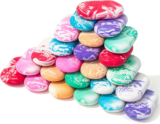 Mr. Pen- Erasers, 24 Pack, Vibrant Colors, Marble Pencil Eraser