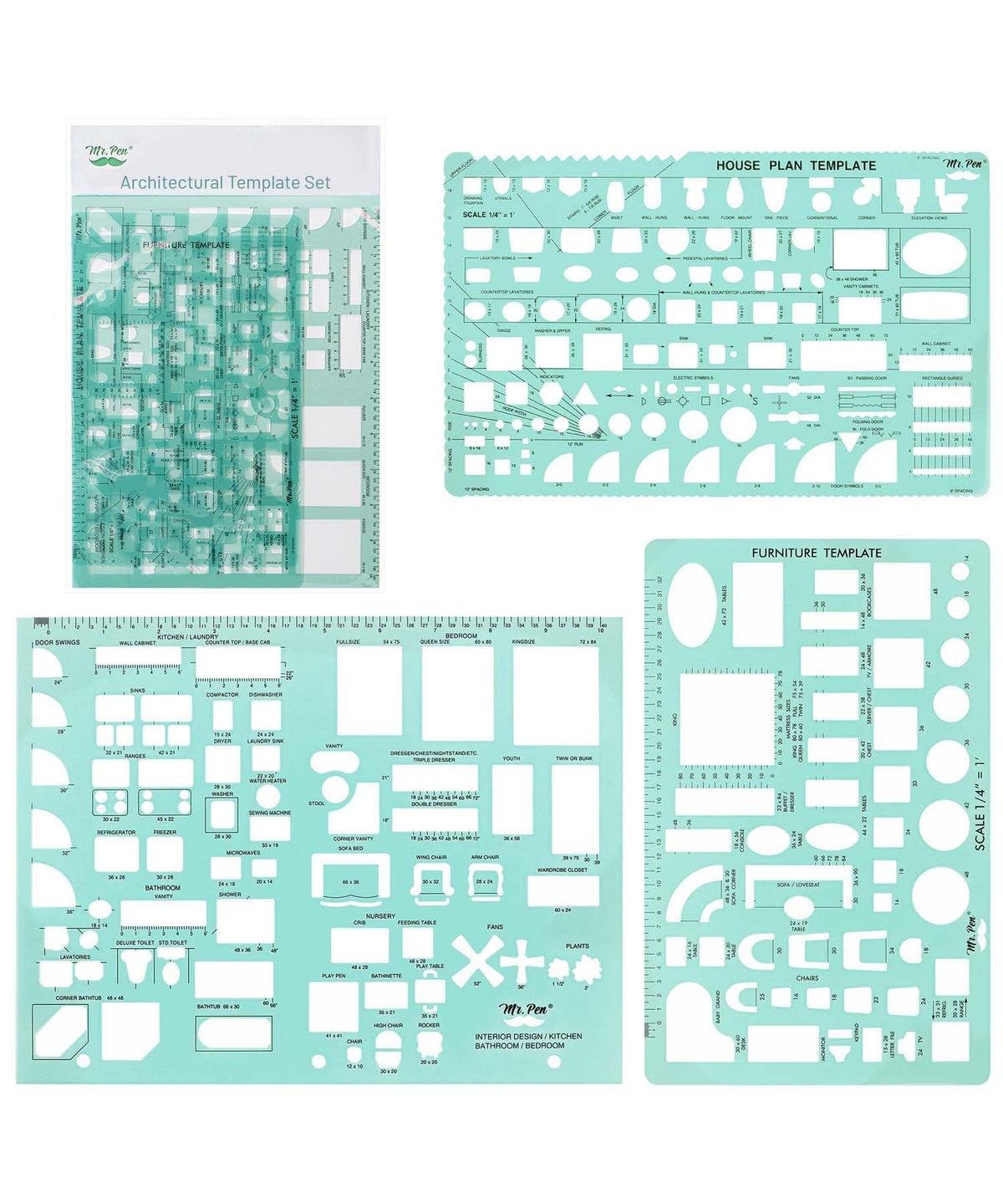 Mr. Pen- Professional Drafting Tools & Geometry Set with Case, 17 pcs