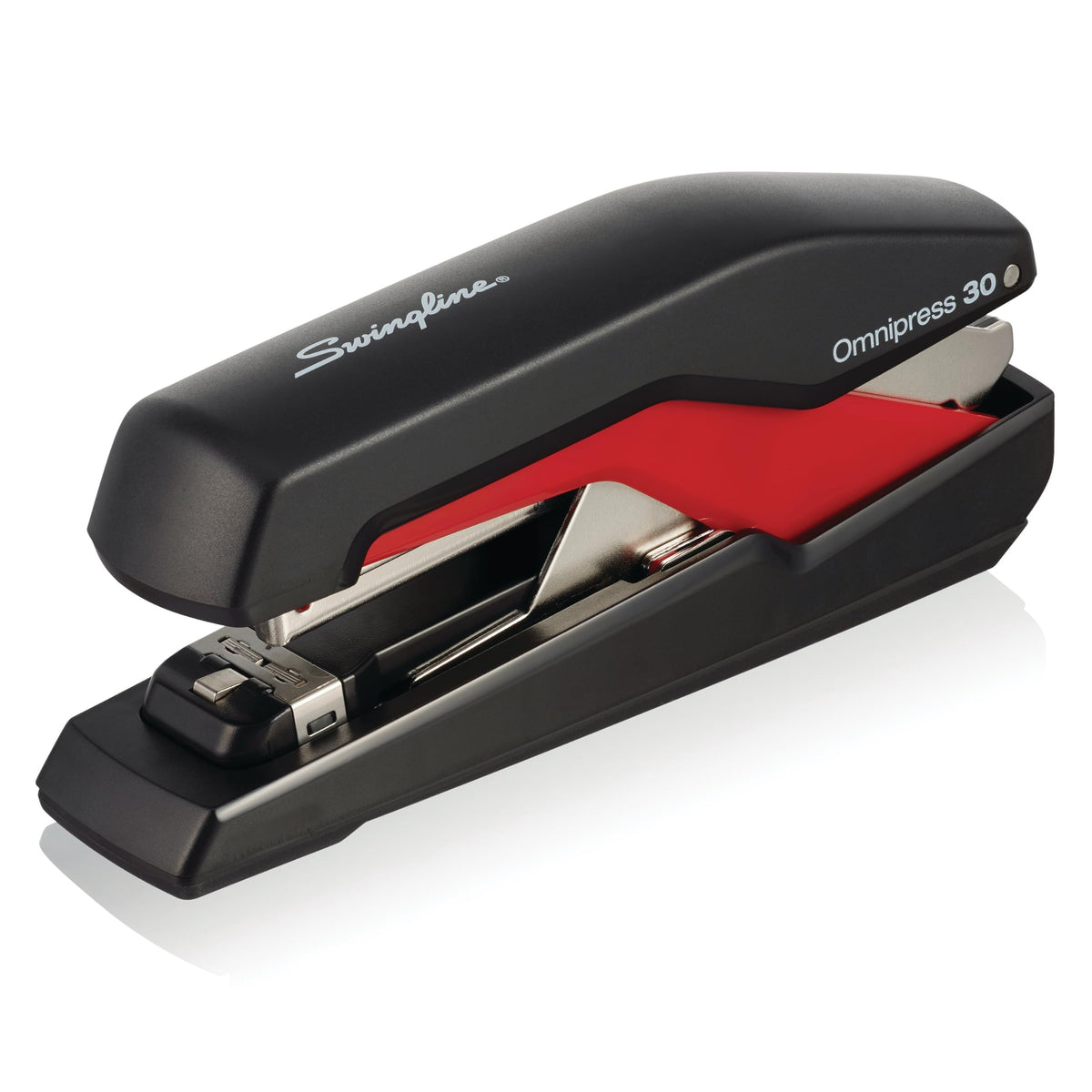 Swingline Stapler, Omnipress 30 Stapler, "Press Anywhere for Easier Use", 30 Sheet Capacity, Black/Gray (5000585A)