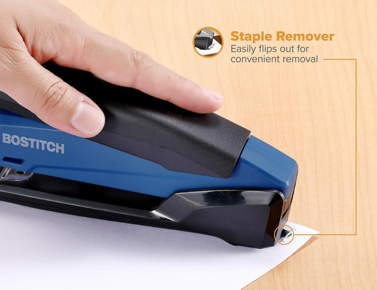 Bostitch Executive 3 in 1 Stapler, 20 Sheet, Staple Remover, Navy Blue
