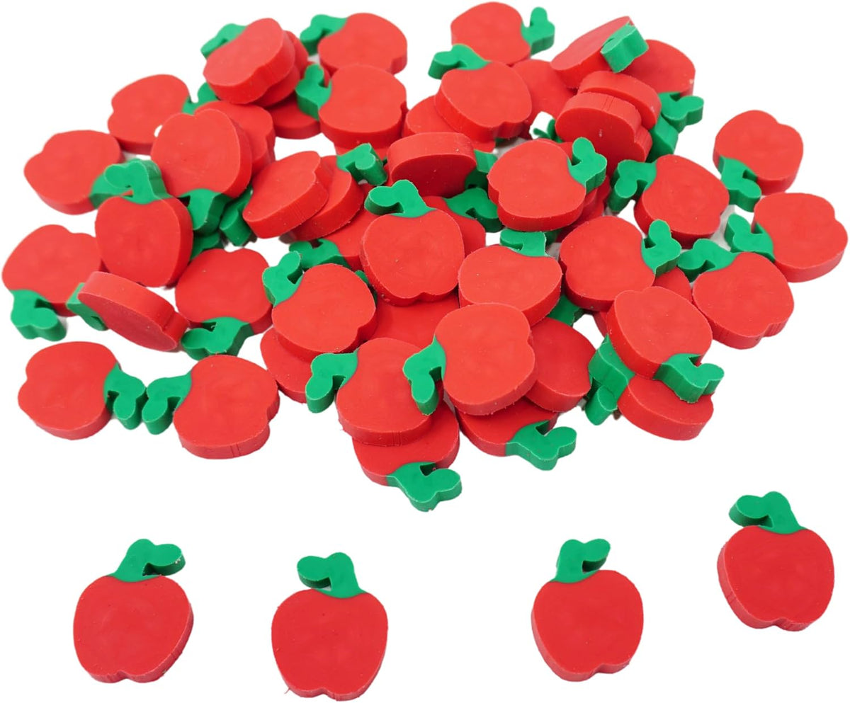 4E’s Novelty 144 Pcs Mini Apple Erasers - Back to School Gifts for Students, Mini Erasers for Kids Bulk Classroom, Apple Manipulatives for Kids, Teacher Rewards, Classroom Supplies and Prizes