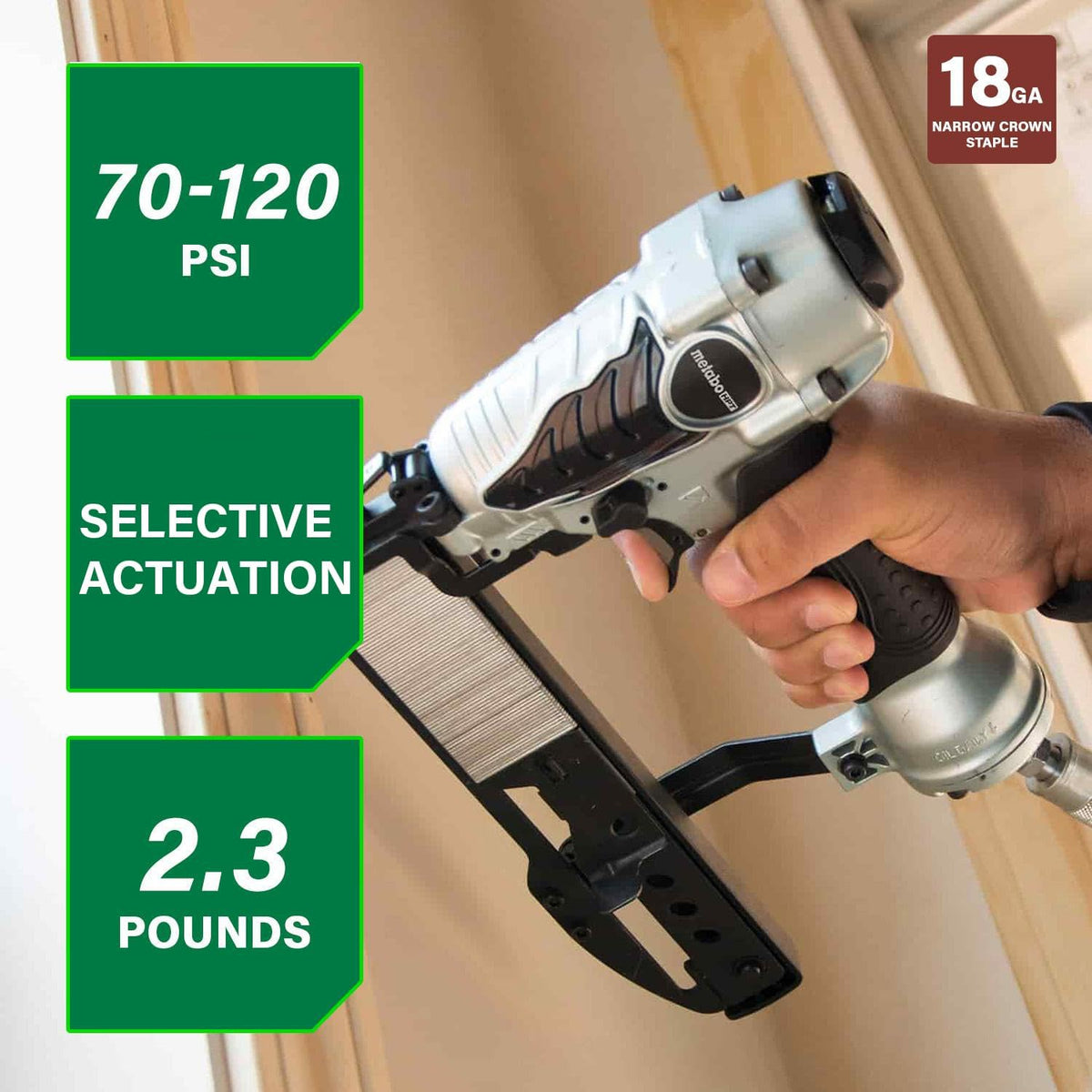 Metabo HPT Narrow Crown Stapler, 18 Gauge Pneumatic, N3804AB3