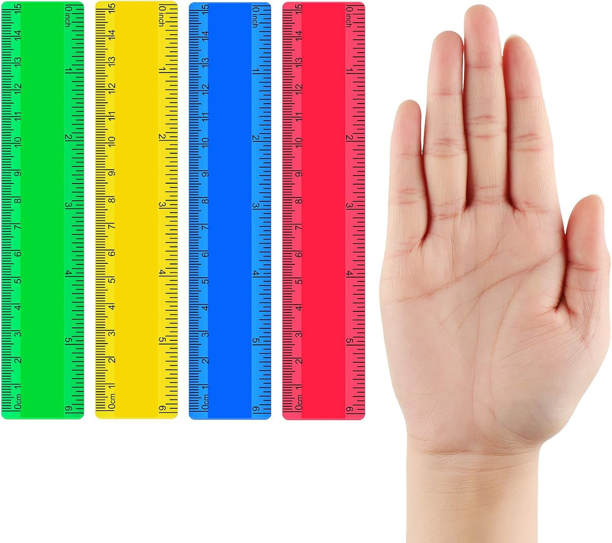 32 Pcs 6 Inch Small Rulers Bulk Plastic Mini Ruler for Kid Classroom School