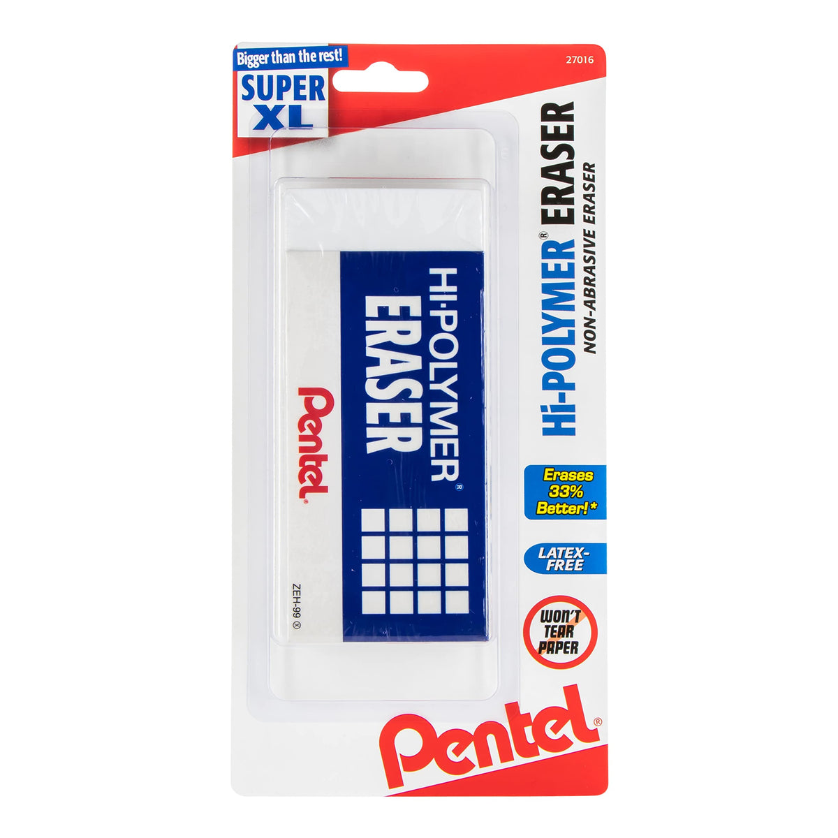 Pentel Hi-Polymer Eraser, Jumbo Size 12 pack(ZEH-20)