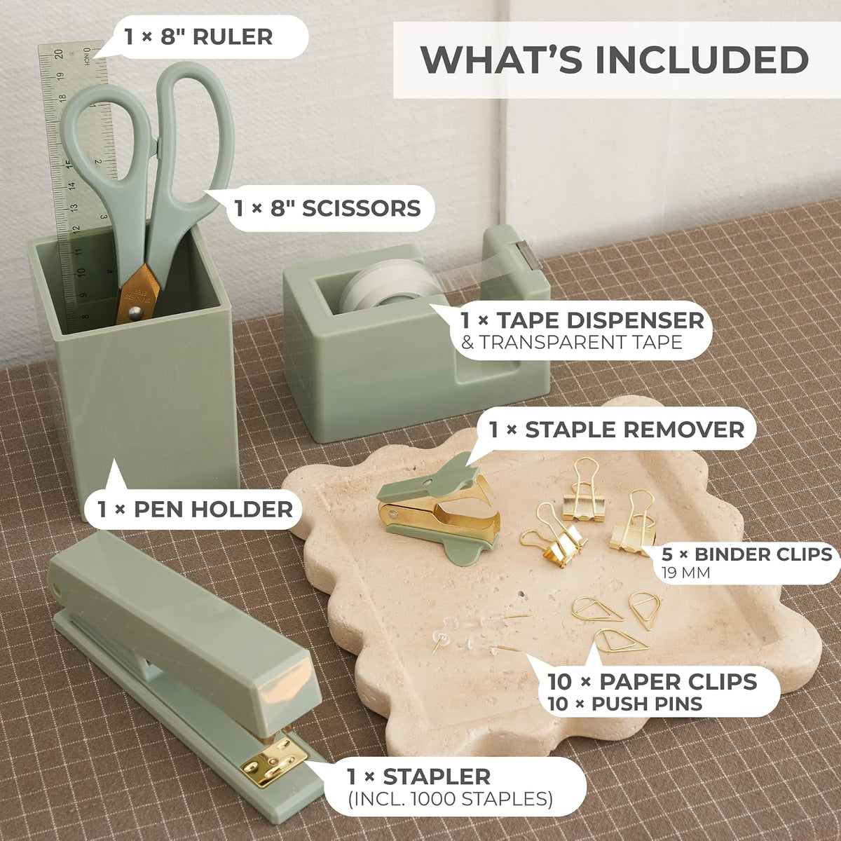 Aesthetic Desk Accessories Set for Women - A Complete Office Organizer Set