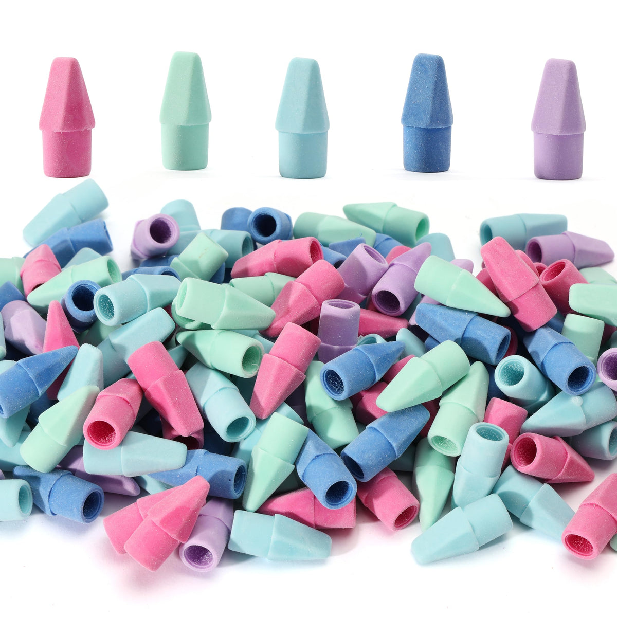 Mr. Pen-Bulk Pencil Top Erasers, 1000 Pack, Colorful, Latex-Free