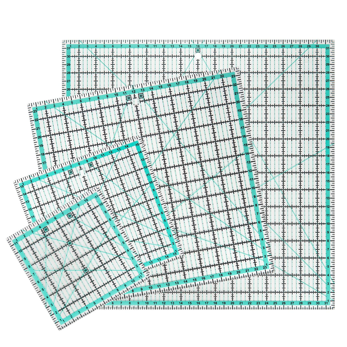 MANUFORE Quilting Ruler 4-Piece Square Sewing Acrylic Ruler Quilting Tools