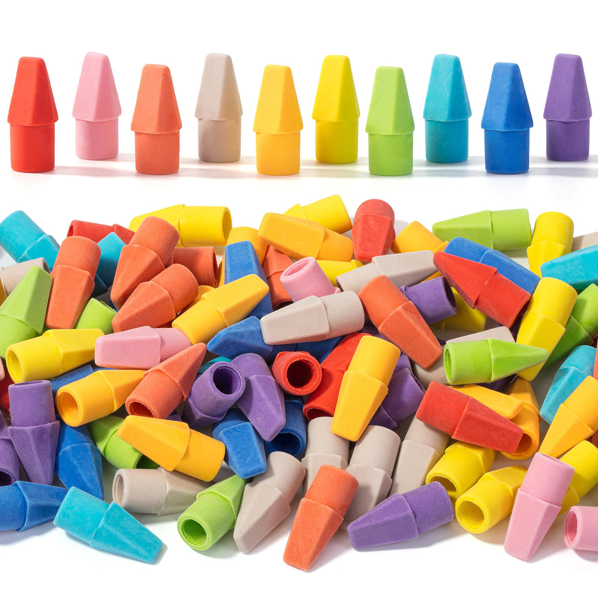 Mr. Pen- Pencil Erasers Toppers, 500 Pack, Vibrant Colors