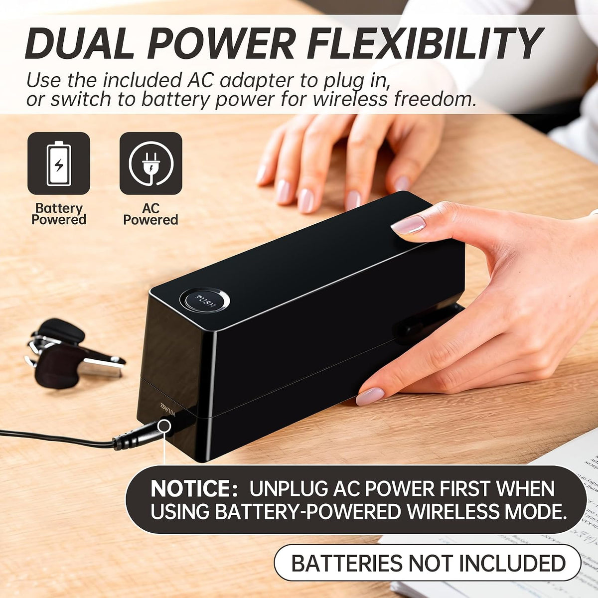 Deli Electric Stapler, Automatic Staplers for Desk, 25-Sheet Capacity