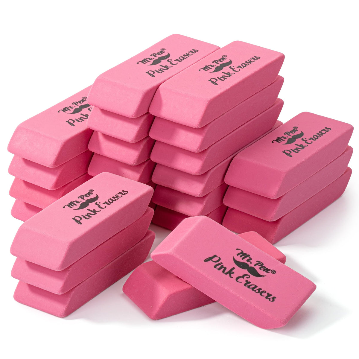 Mr. Pen- Pink Pencil Eraser Bulk, 48 Pack