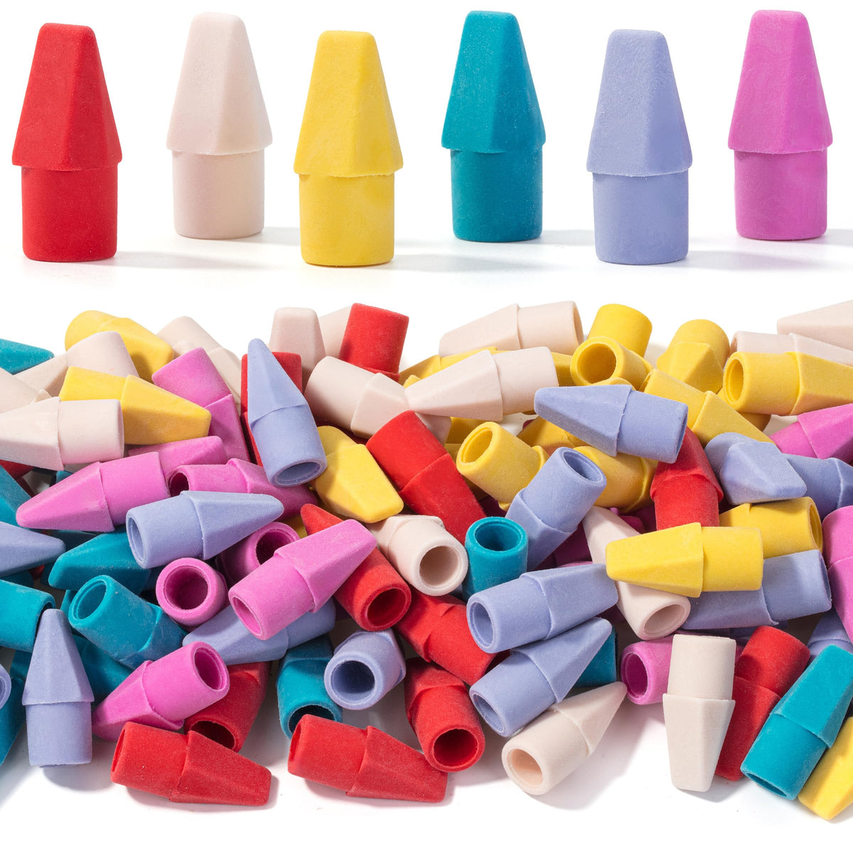 Mr. Pen- Pencil Erasers Toppers, 500 Pack, Vibrant Colors