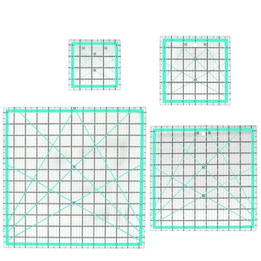 MANUFORE Quilting Ruler 4-Piece Square Sewing Acrylic Ruler Quilting Tools