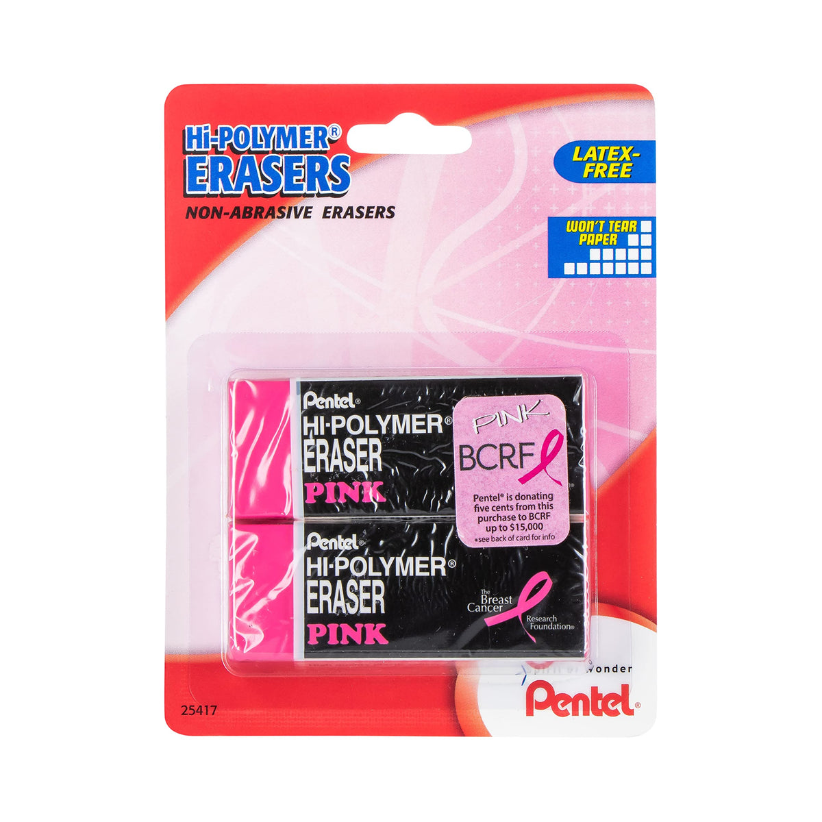 Pentel Hi-Polymer Block Eraser, Large, White, 36 Count (ZEH-10)