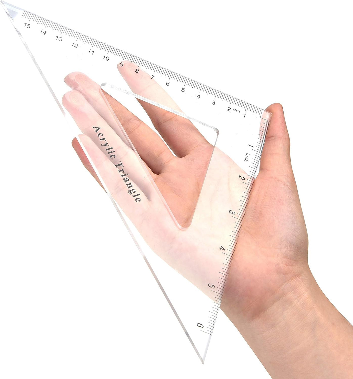 Coopay Large Triangle Ruler Set, Clear Acrylic, 30/60 and 45/90 Degrees