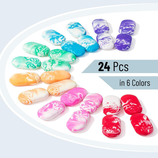 Mr. Pen- Erasers, 24 Pack, Vibrant Colors, Marble Pencil Eraser