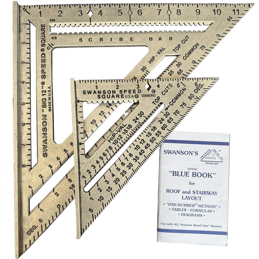 SWANSON Tool Co., Inc SW1201K Value Pack 7 inch Speed Square and Big 12 Speed Square (without layout bar) ships with Blue Book