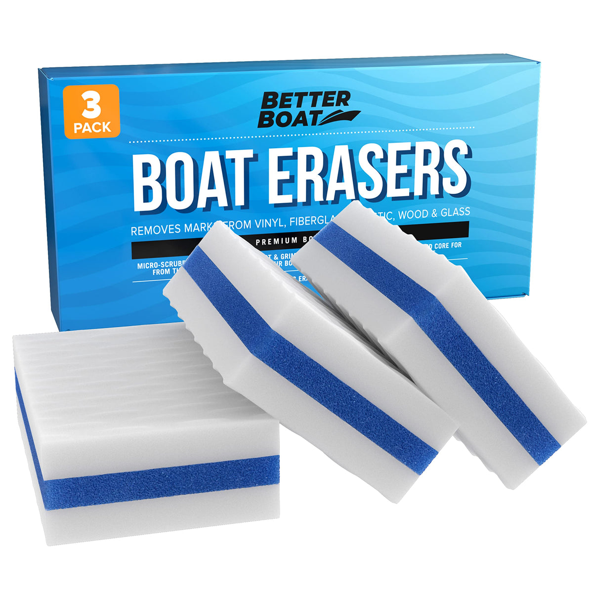 Boat Erasers by Better Boat, Cleaning Sponge for Scuff Marks and Grime