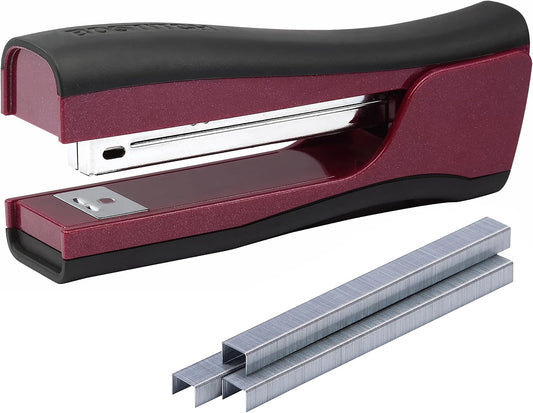 Bostitch Office Dynamo 4 in 1 Standup Stapler, Includes 420 Staples, 20 Sheet Capacity, Integrated Pencil Sharpener, Staple Remover & Staple Storage, Magenta