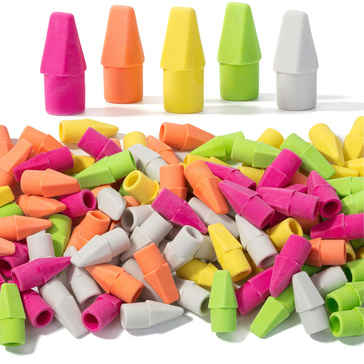 Mr. Pen- Pencil Erasers Toppers, 500 Pack, Vibrant Colors