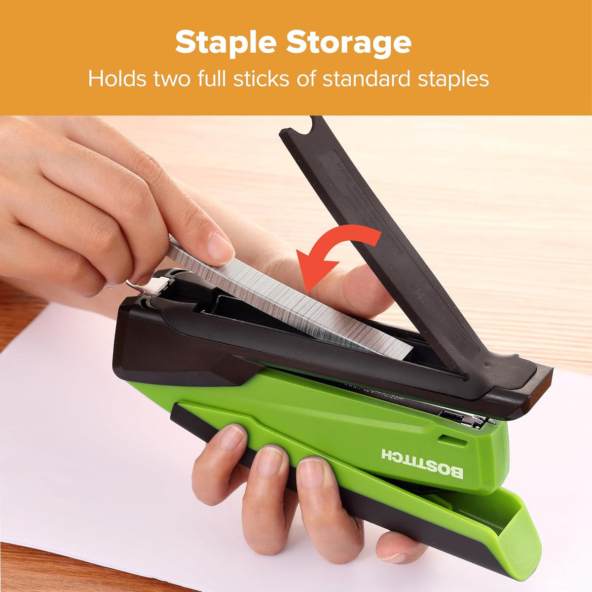 Bostitch Office Executive 3 in 1 Stapler, One Finger, 20 Sheet, Green