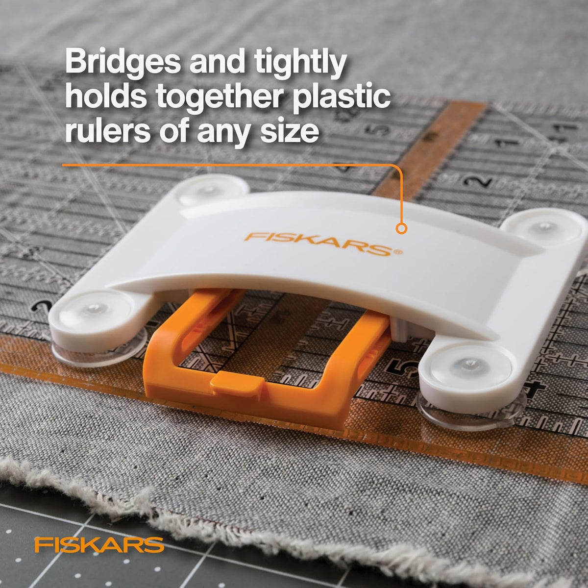 Fiskars 3-Piece Ruler & Connector Set, 6.5" x 6.5" & 6.5" x 24.5" Rulers