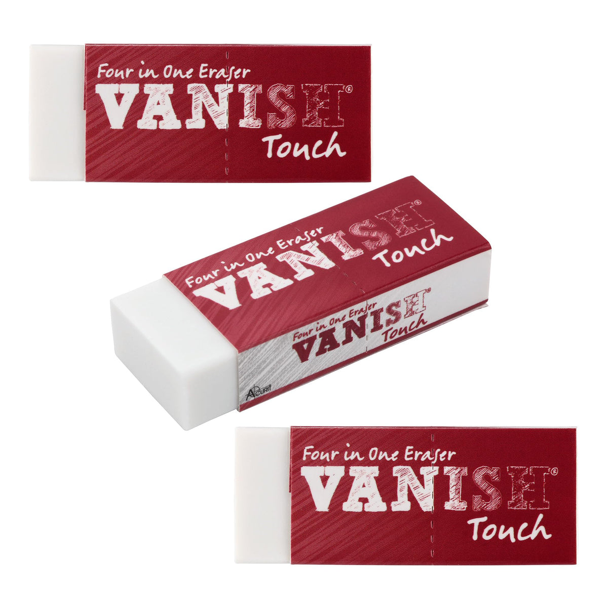 Acurit Vanish Touch Artist Eraser, Latex-Free, 3 Pack - Soft, Flexible Pencil Erasers, Sketching Supplies W/Protective Sleeve - Graphite, Charcoal, Pastel Compatible