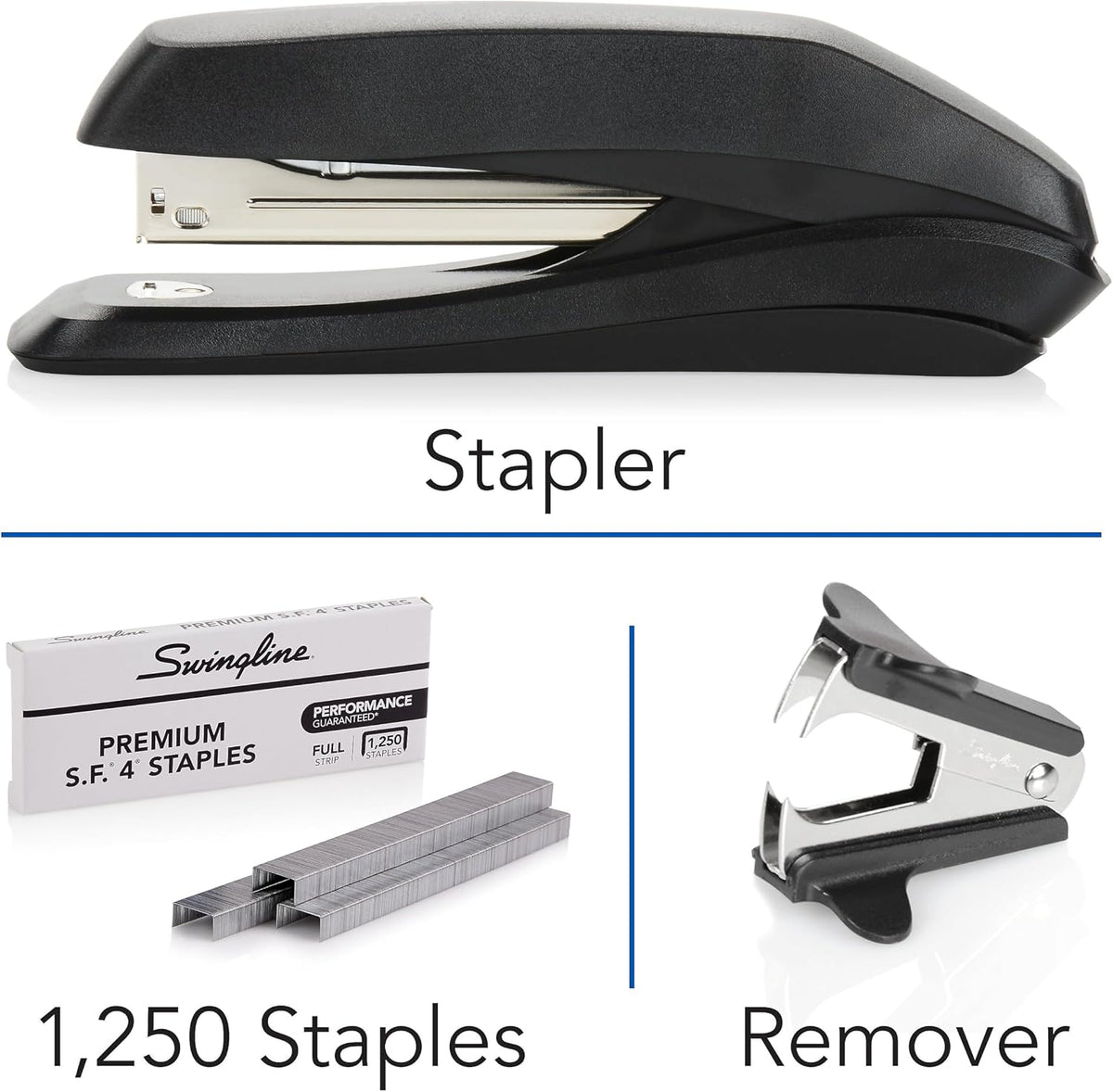 Swingline Stapler Value Pack, 20 Sheet Capacity, Jam Free, includes Stapler, 1250 Staples and Staple Remover, Black (54567)