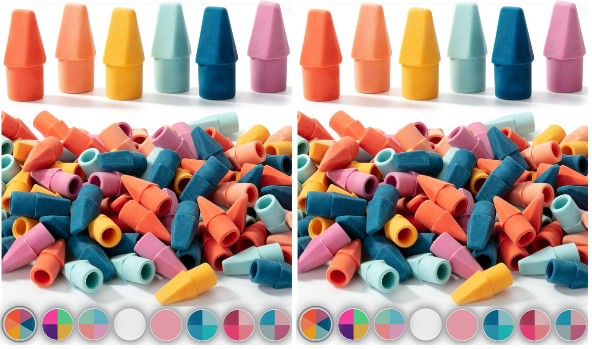 Mr. Pen- Pencil Top Erasers, 120 Pack, Pink, Latex-Free