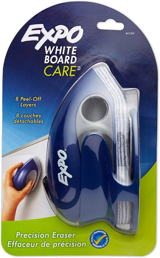 EXPO Precision-Point Whiteboard Eraser, 8 Peel-Off Layers, Docking Station Included - Calendar, Organization, Essential Supplies for Office, School, Classroom, Teachers