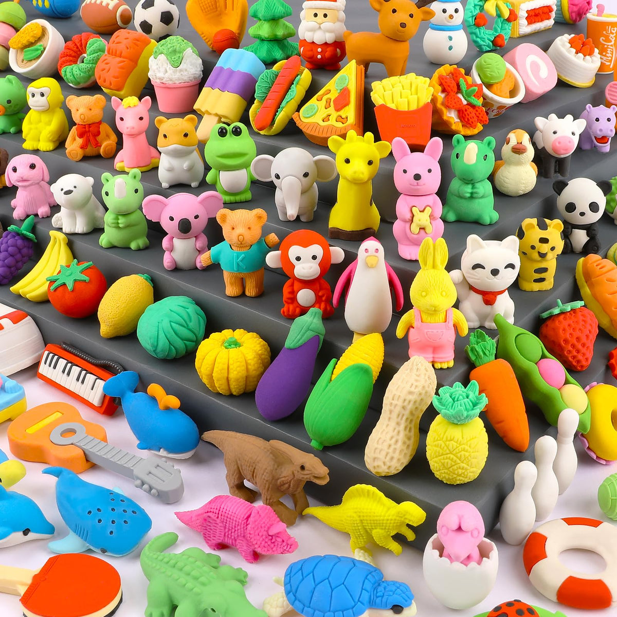 70Pcs Animal Pencil Erasers, Desk Pets for Treasure Chest, School Rewards
