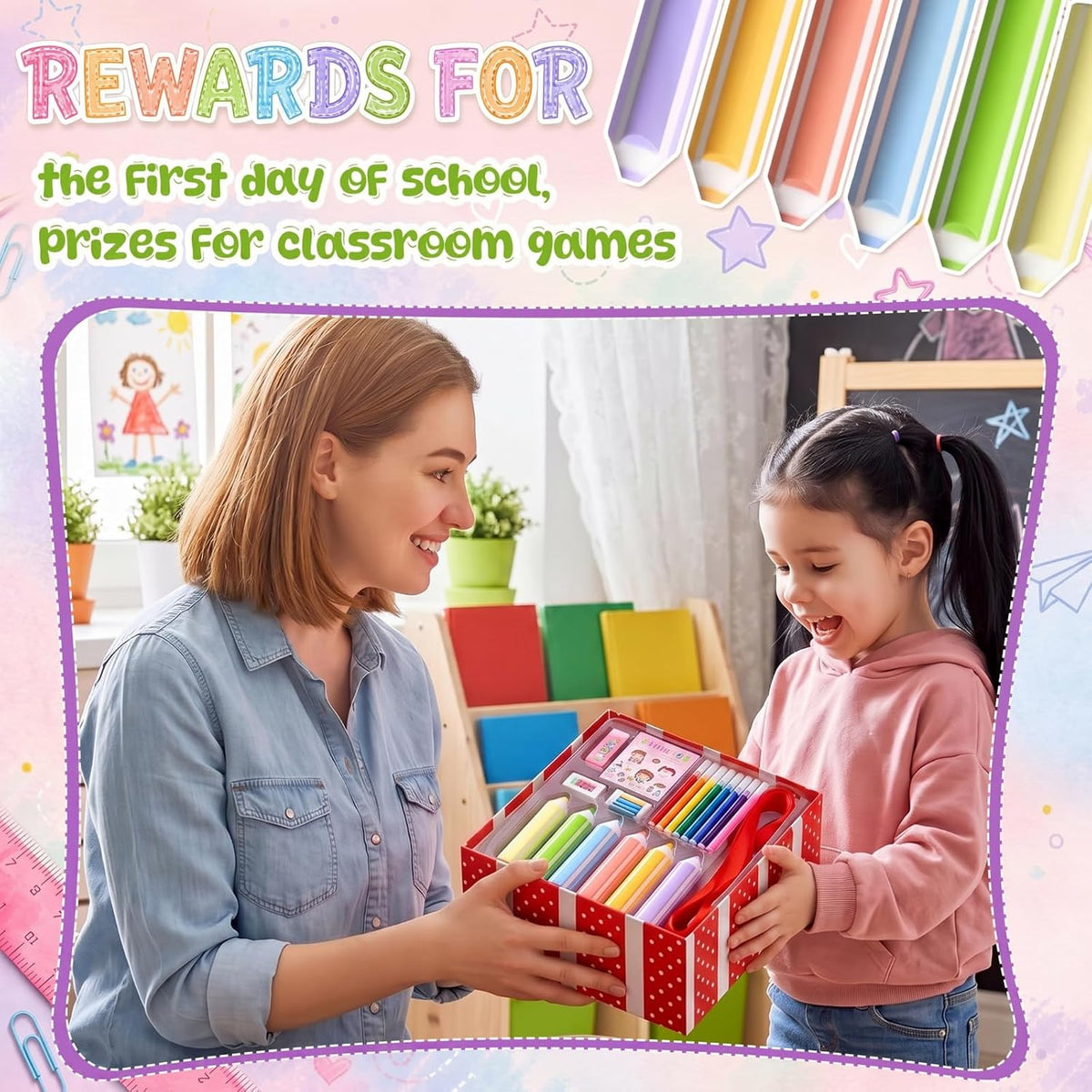 60 Pcs Pencil Shaped Erasers Bulk Classroom Back to School Gifts Colors Cute Pencil Erasers for Kids First Day of School Rewards Classroom Game Prizes Birthday Party Favors Supplies