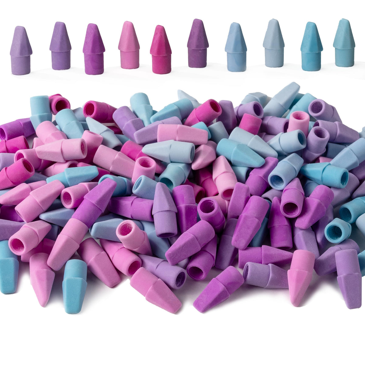 Mr. Pen- Pencil Erasers Toppers, 500 Pack, Vibrant Colors