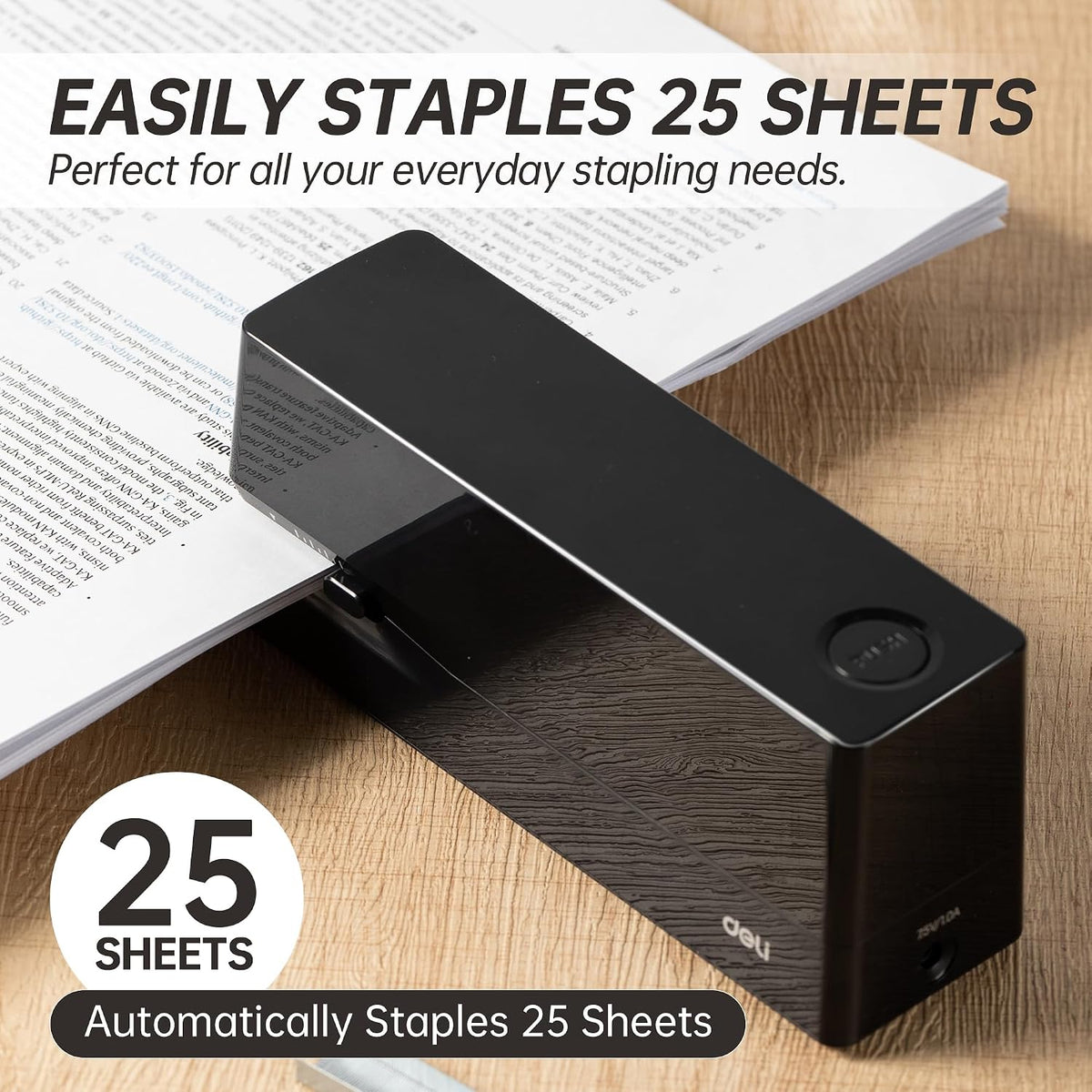 Deli Electric Stapler, Automatic Staplers for Desk, 25-Sheet Capacity