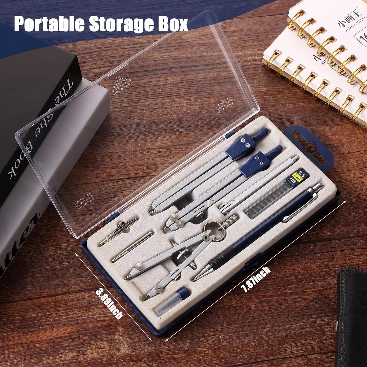 13 Pcs Compass and Protractors Set Math Compass Geometry Tools with Box