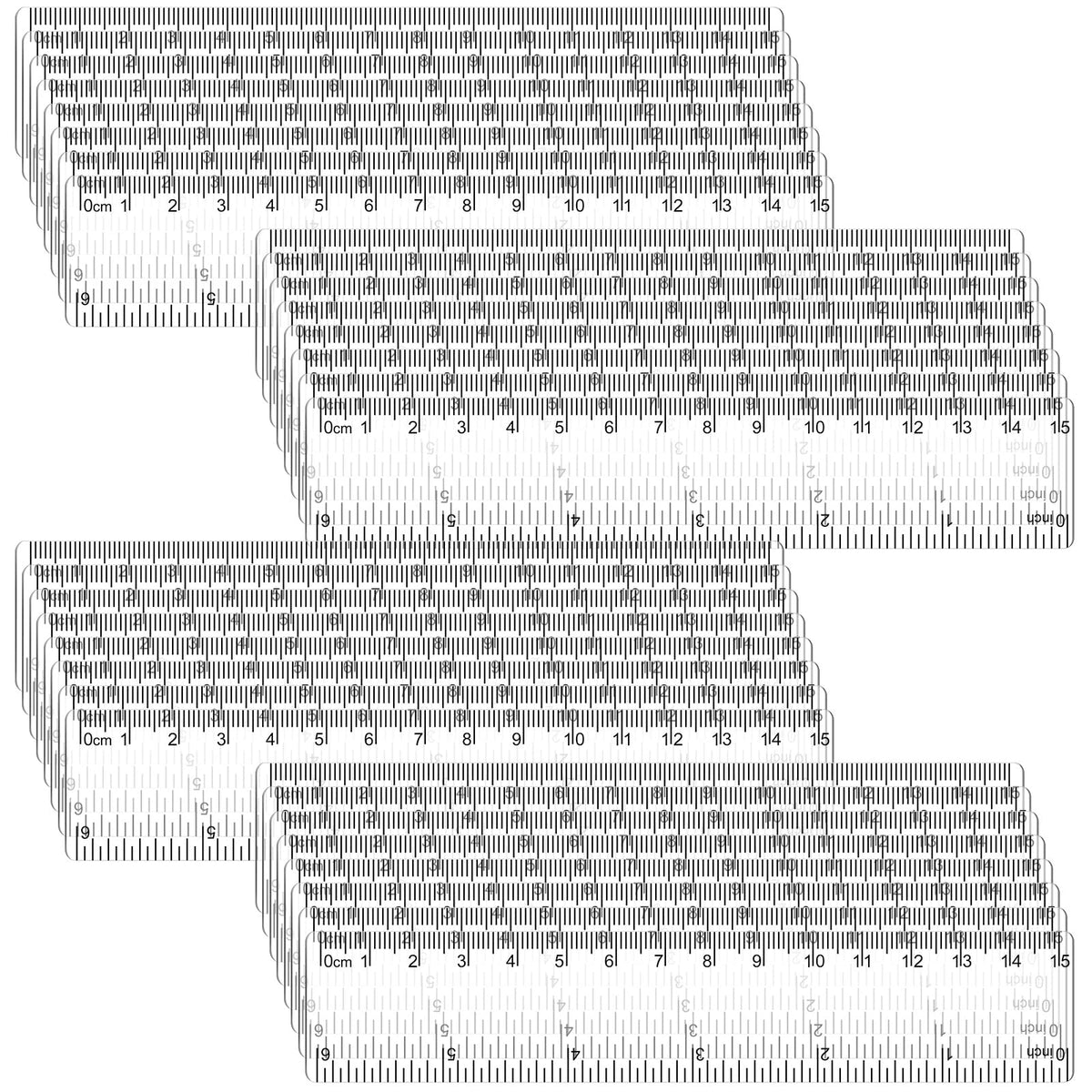 32 Pcs 6 Inch Small Rulers Bulk Plastic Mini Ruler for Kid Classroom School