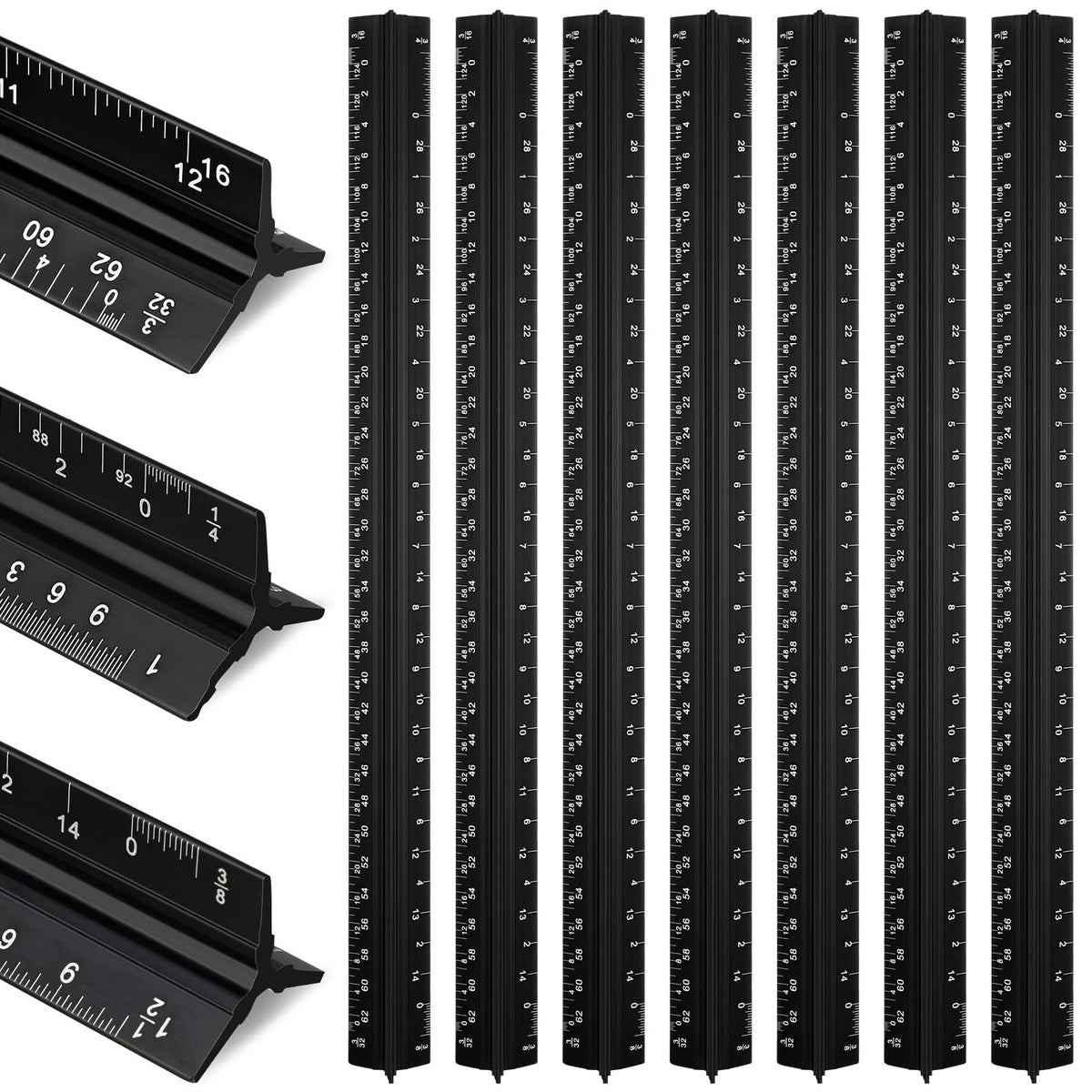 Macarrie 10 Pcs Architectural Scale Ruler 12" Engineers Scale Set, Blue