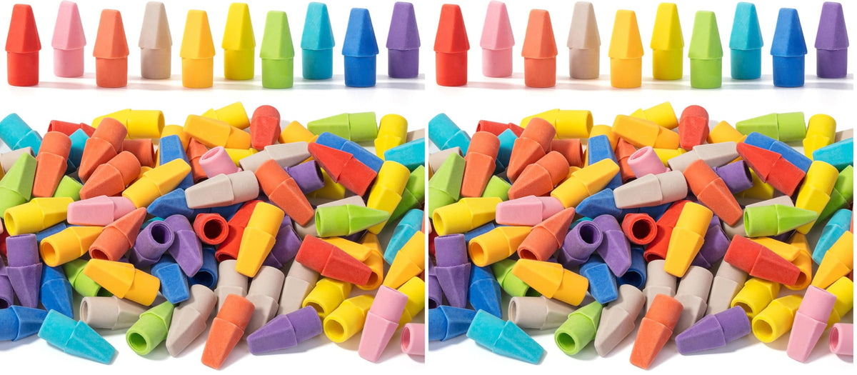 Mr. Pen- Pencil Erasers Toppers, 500 Pack, Vibrant Colors