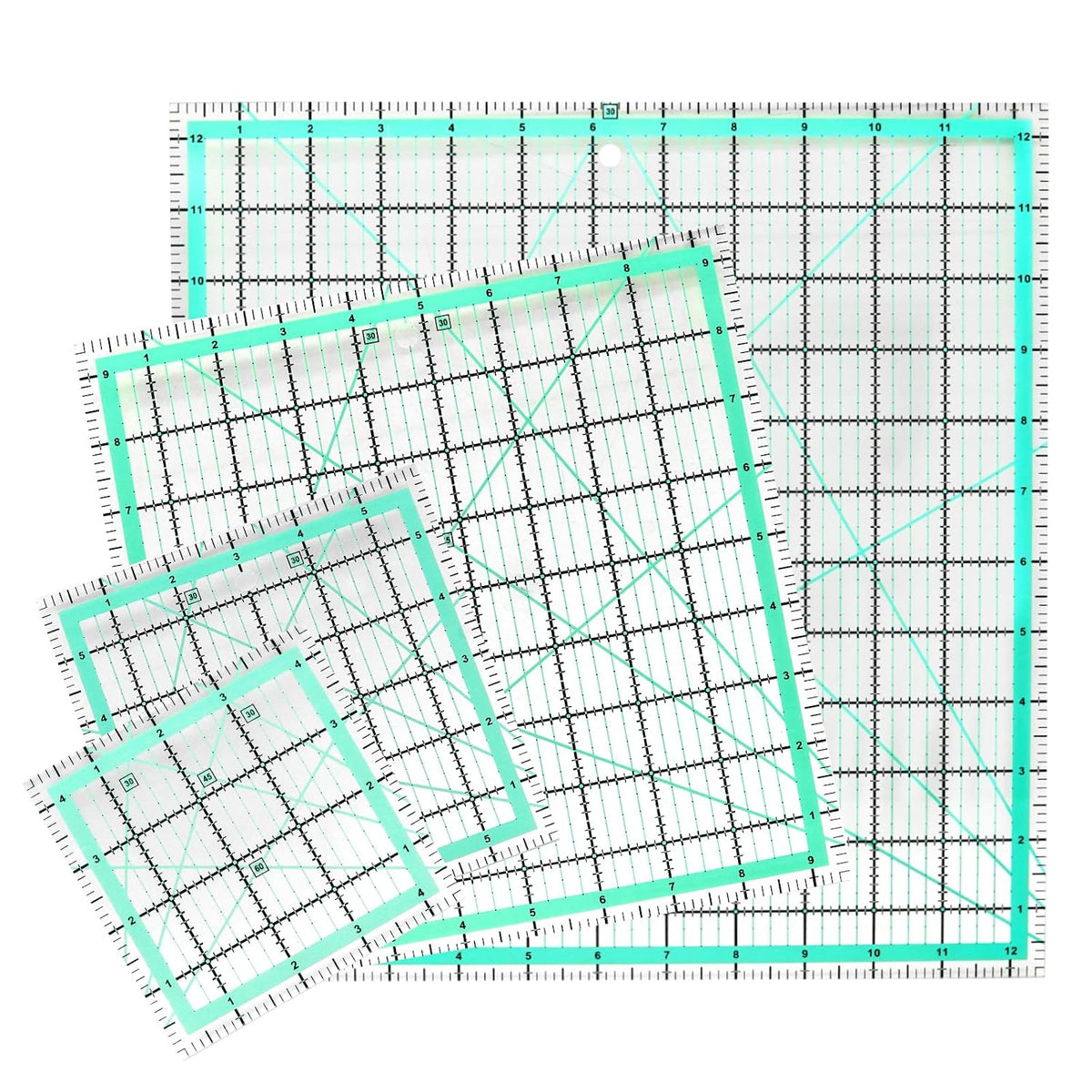 MANUFORE Quilting Ruler 4-Piece Square Sewing Acrylic Ruler Quilting Tools
