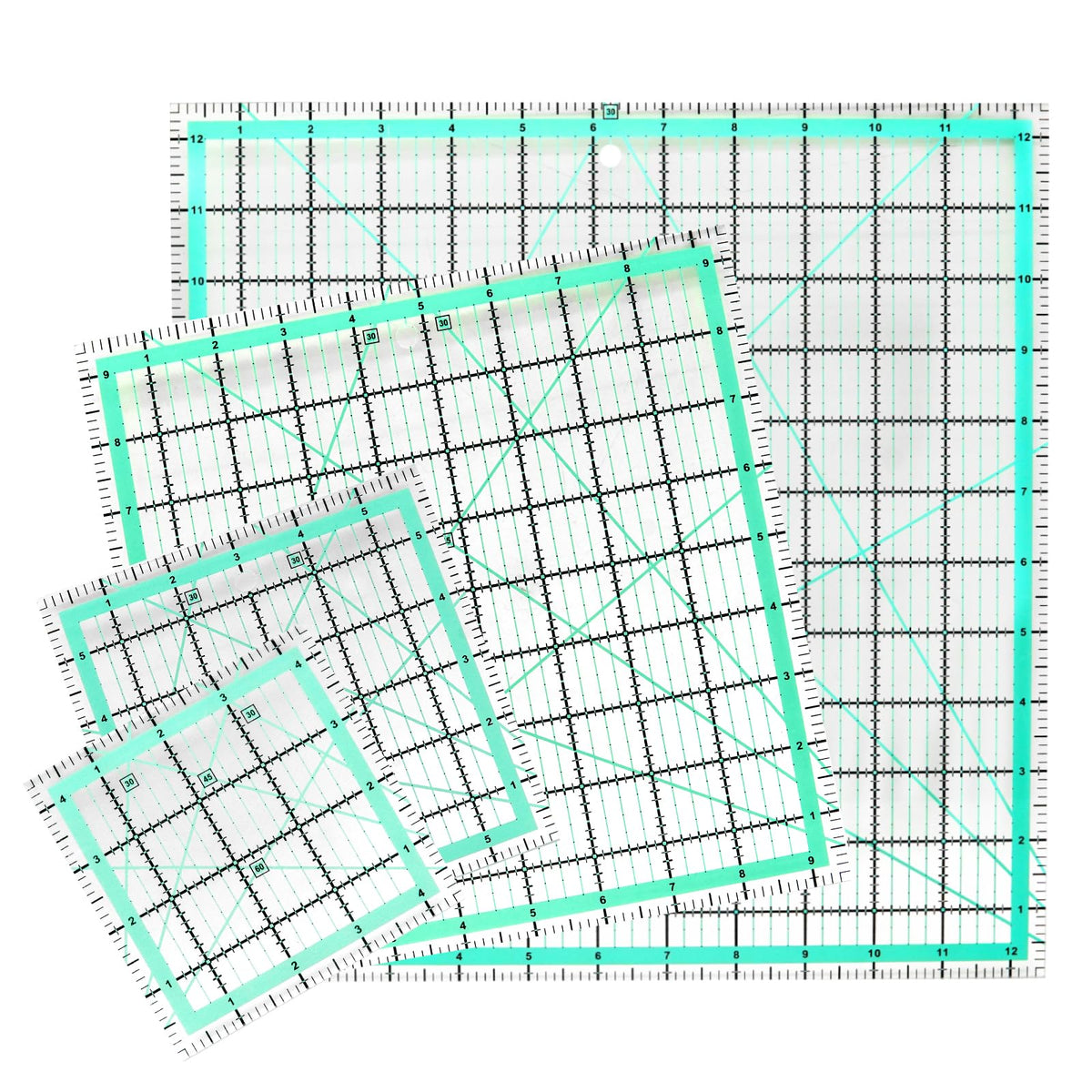 MANUFORE Quilting Ruler 4-Piece Square Sewing Acrylic Ruler Quilting Tools